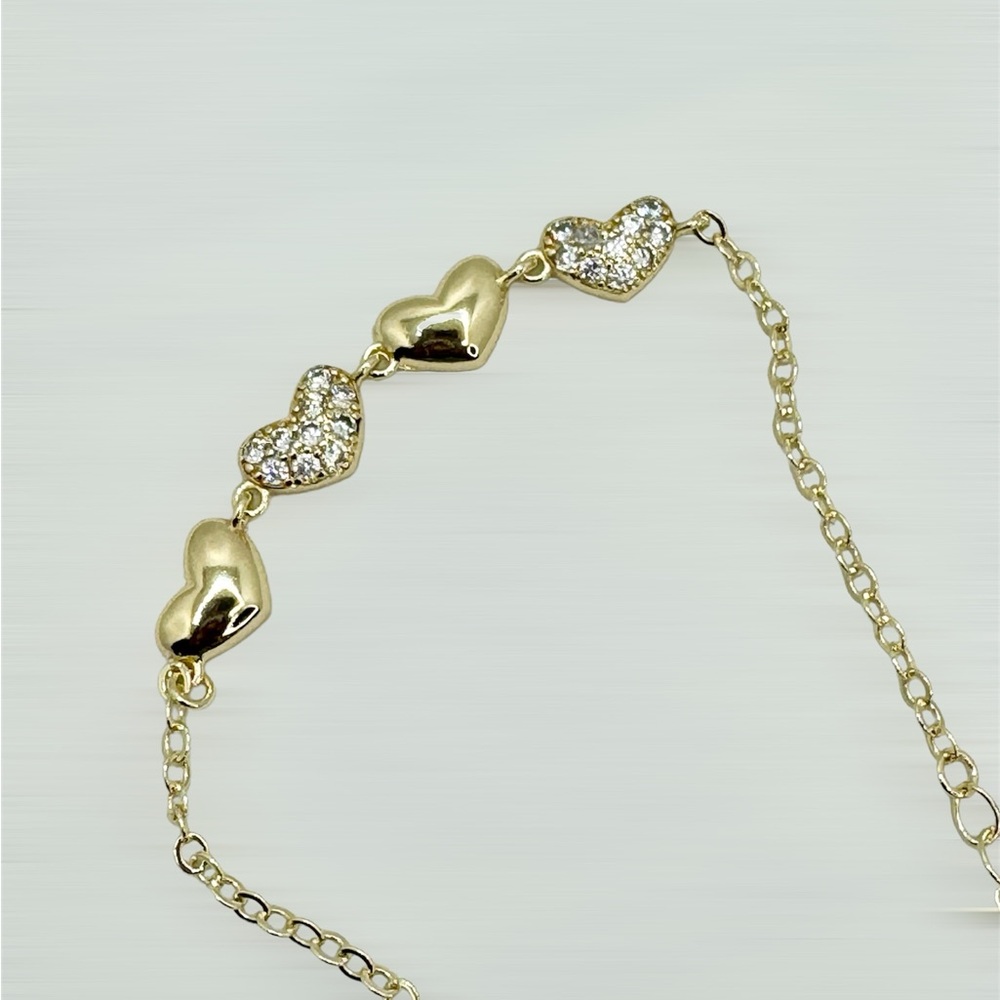 18K Gold Filled Sparkle Heart bracelet